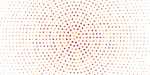 Wall Mural - red halftone pattern background with radial effect, round spot shapes, vintage or retro graphic. hal