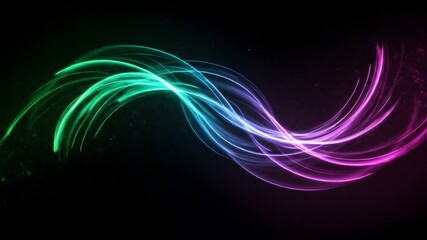 Wall Mural - Flowing multi-colored light trails abstract on a dark background for digital design/wallpaper use