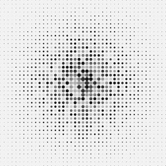 Wall Mural - abstract background with lots of small grey and black dots. semitone with monotonous circles. vector