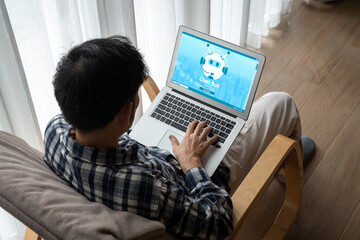 Wall Mural - chatbot software application for modish online business that automatically reply to customer questio