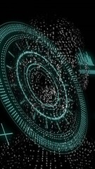 Wall Mural - digital human head with rotating circular interface, futuristic technology animation