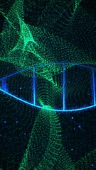 Canvas Print - dna strand and binary coding processing in scientific data animation