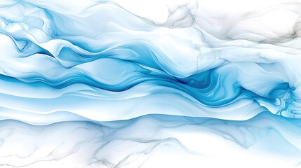 Wall Mural -  A blue and white background with a wave pattern on the bottom half of the image, covering the entire bottom half