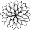 © cac_tus - Intricate black and white mandala flower illustration showing detailed petals. Vector illustration