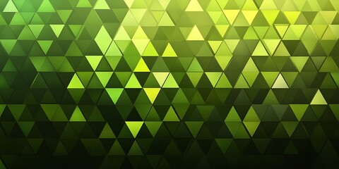 Wall Mural - vibrant green background with a multitude of green triangles scattered throughout. the triangles are