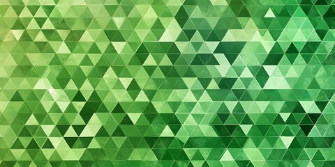 Wall Mural - vibrant green background with a multitude of green triangles scattered throughout. the triangles are