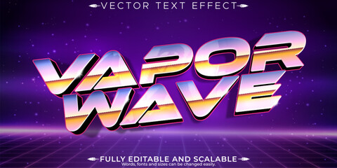 Wall Mural - Vintage 80s text effect, editable retro future and cyber space text style