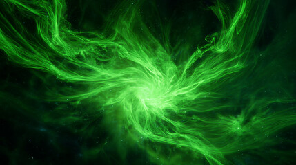 Wall Mural - a neon green aura vibrating with energetic light