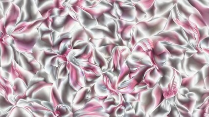 Wall Mural - mesmerizing abstract metallic waves with pink hues unfolding in elegant motion