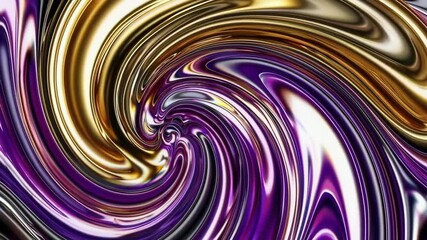 Wall Mural - dynamic swirling metallic and purple abstract pattern twists with vibrant energy