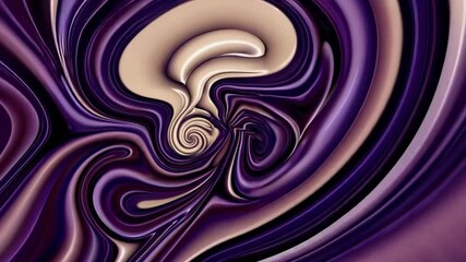 Wall Mural - mesmerizing spiral motion of abstract purple and cream fluid art in high definition