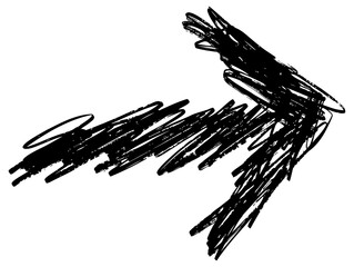 Wall Mural - png arrow shape scribble hand-drawn drawing sketch.