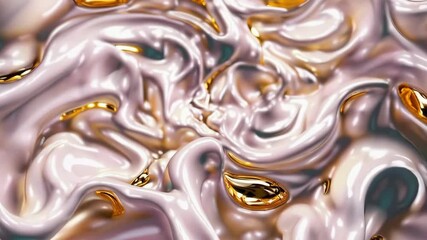 Wall Mural - mesmerizing metallic liquid and reflective swirls in motion captured in high definition