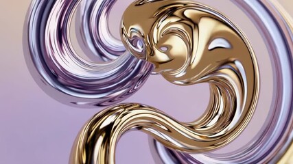 Wall Mural - dynamic flow of metallic and glassy liquid swirls in abstract motion