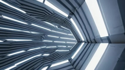 Wall Mural - dynamic abstract movement through futuristic tunnel with light and shadow patterns