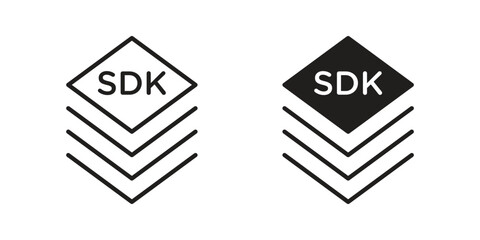 sdk icon. vector flat and line symbols. vector graphics.