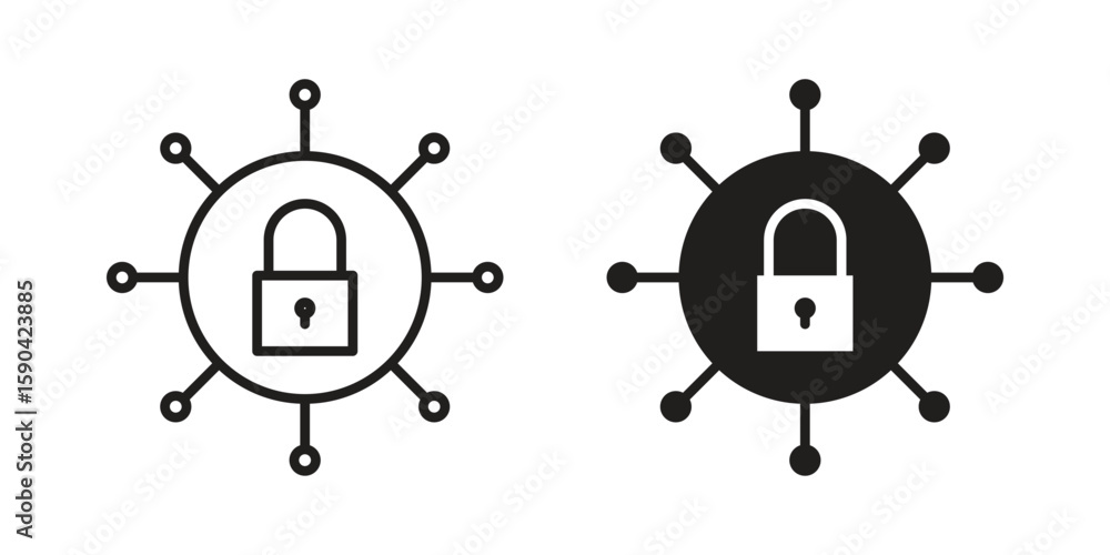 Private network icon. vector flat and line symbols. Vector Graphics ...