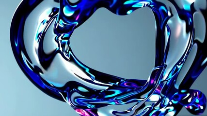 Wall Mural - mesmerizing metallic liquid swirl creates hypnotic flow with vivid colors and reflections