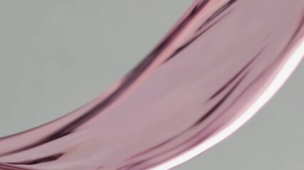 Wall Mural - fluid metallic wave motion capturing smooth pink surface flow and graceful movement