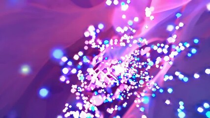 Wall Mural - vibrant abstract light orbs in motion against a soft purple haze background