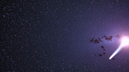 Wall Mural - a mesmerizing video of a starry night sky captured from a low-angle, showcasing countless twinkling 