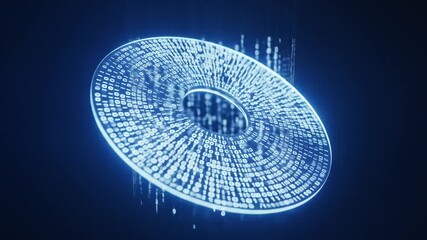Futuristic Data Stream with Binary Code