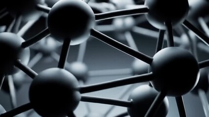Wall Mural - interconnected gray spheres and rods forming abstract molecular structure network