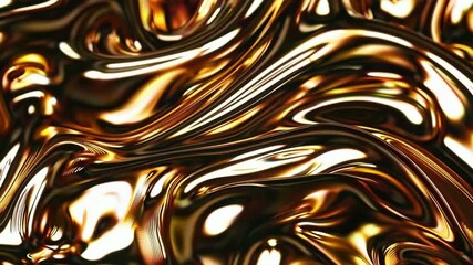 Wall Mural - dynamic gold liquid swirls creating mesmerizing abstract patterns