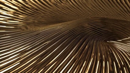 Wall Mural - dynamic flow of golden metallic waves creating hypnotic patterns in motion