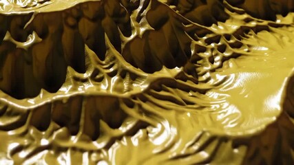 Wall Mural - dynamic transformation of golden liquid waves creating mesmerizing abstract patterns