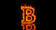 © Laodefardin - Flaming Letter B Fiery Orange Alphabet on Dark Background