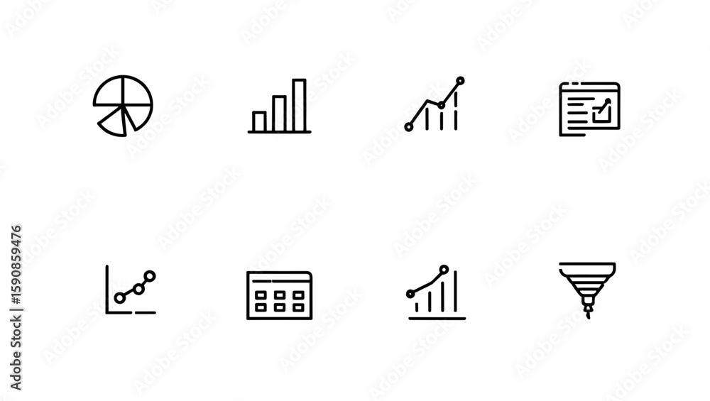 Illustration showing data analysis charts and other business related ...