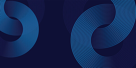 Wall Mural - abstract blue glowing geometric lines modern shiny blue circle lines pattern. suit for cover, banner