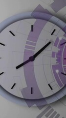 Wall Mural - animation of scope scanning and data processing over clock ticking