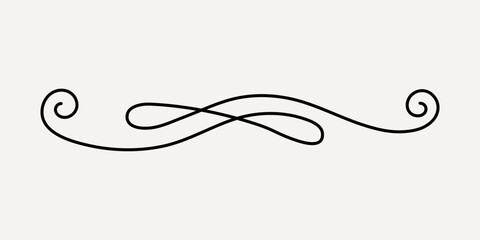 Wall Mural - elegant black decorative swirl design, hand drawn vector