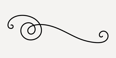 Wall Mural - elegant black decorative swirl design, hand drawn vector