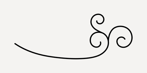 Wall Mural - elegant black decorative swirl design, hand drawn vector