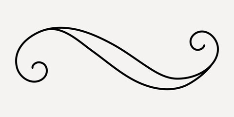 Wall Mural - elegant black decorative swirl design, hand drawn vector