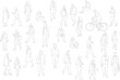 © Authentic - Line Art Illustration of People in Various Poses on White Background