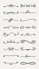 Wall Mural - elegant floral dividers. swirls and leaves create decorative floral dividers. perfect for invitation