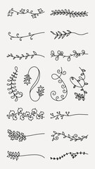 Wall Mural - elegant floral dividers. swirls and leaves create decorative floral dividers. perfect for invitation