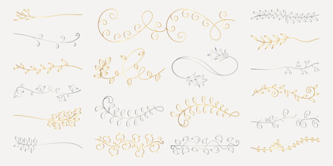 Wall Mural - elegant floral dividers. swirls and leaves create decorative floral dividers. perfect for invitation