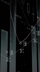 Wall Mural - animation of data processing over black background