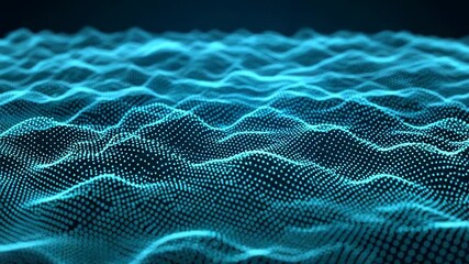 Wall Mural - a mesmerizing blue digital wave pattern creates a futuristic and technological abstract background