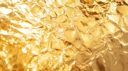 Wall Mural - Shimmering Gold Abstract Background with Crinkled Texture Design