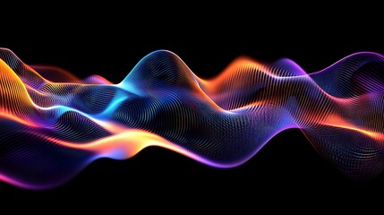Abstract wave pattern of glowing particles (2)