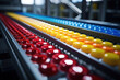 © MORAD - Beverage cans moving down a conveyor belt in a large production plant