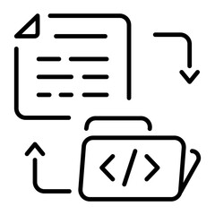 A line style icon showing coding folder
