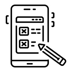 a linear style icon representing prototyping