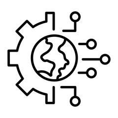 a linear style icon representing cyberspace